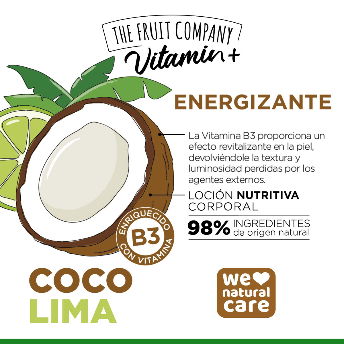 Loción Corporal Coco Energizante +Vitamina B3